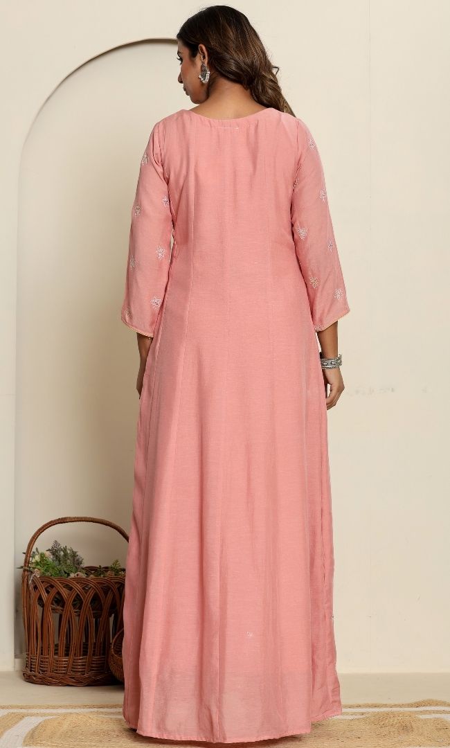 Muted Rose Anarkali Set