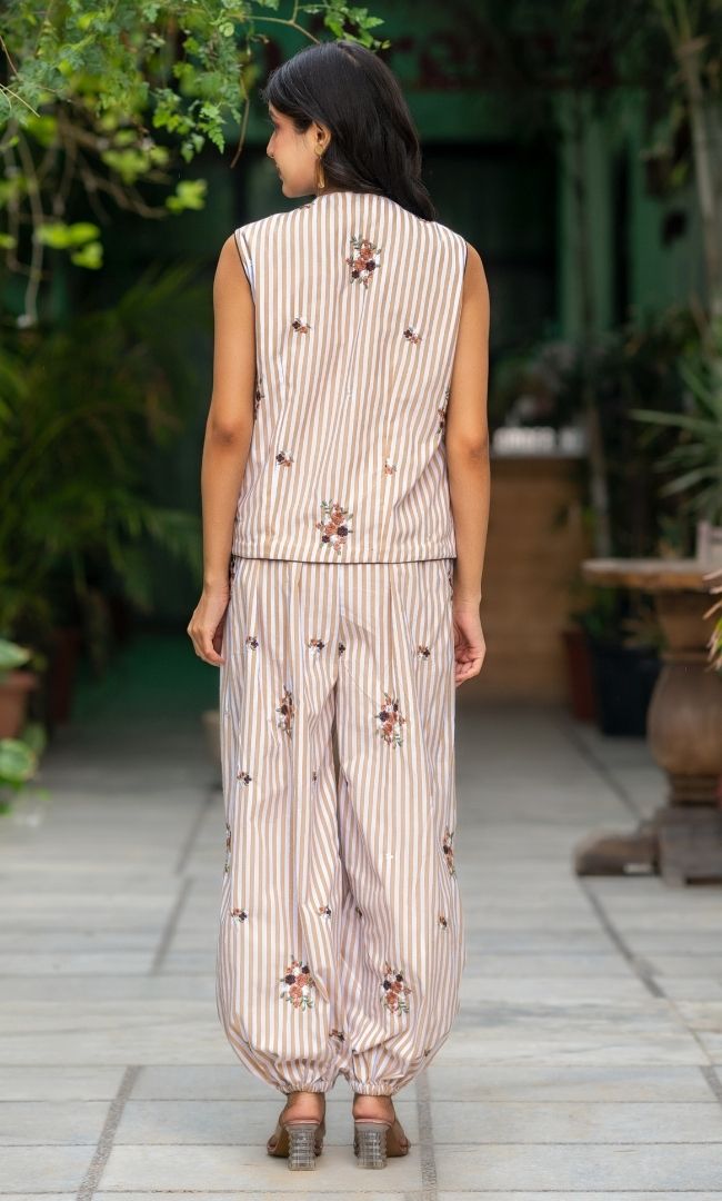 Sandstone Brown Striped Co-Ord Set