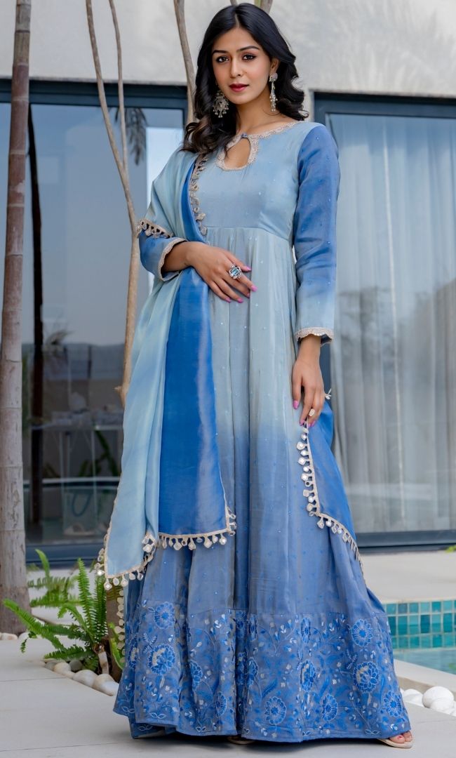 Atasi Blue Ombre Anarkali Set