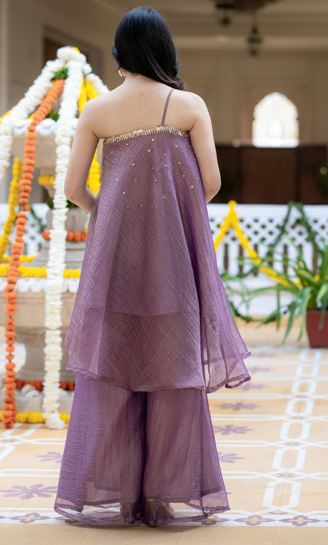 Meesha Purple Tissue Co-ord Set