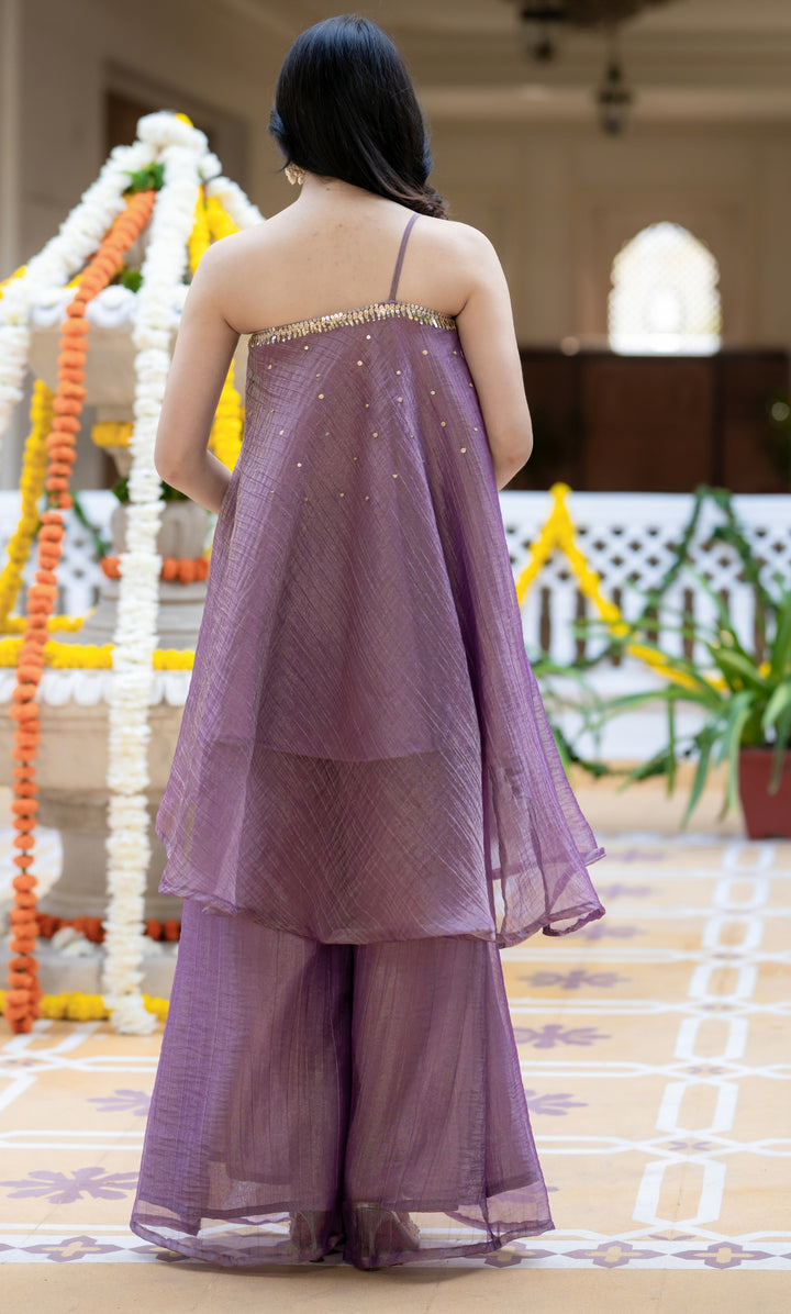 Meesha Purple Tissue Co-ord Set