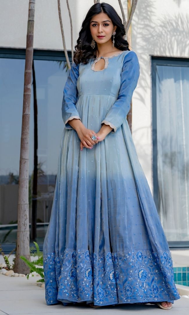 Atasi Blue Ombre Anarkali Set