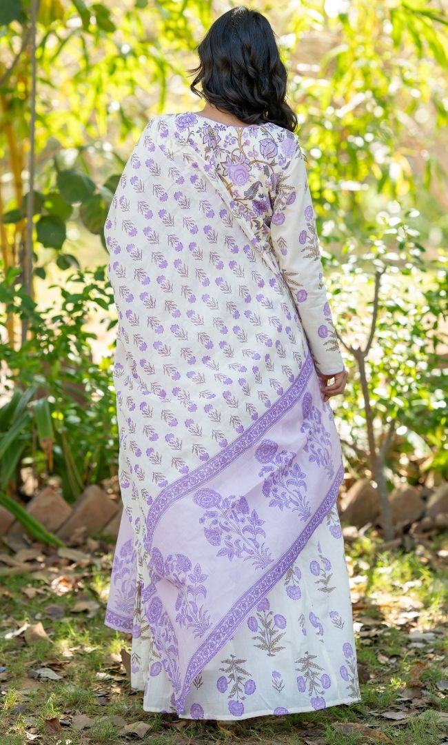 Zarina Lavender Anarkali Set