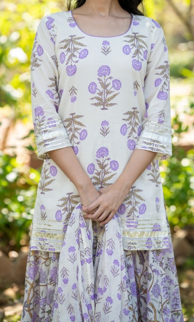 Bella Cotton Kurta Skirt Set