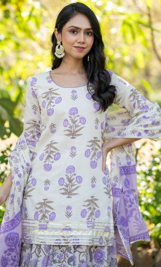 Bella Cotton Kurta Skirt Set