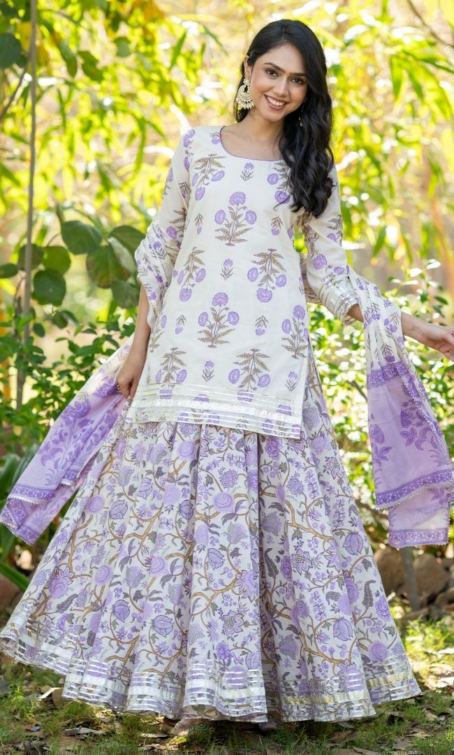 Bella Cotton Kurta Skirt Set