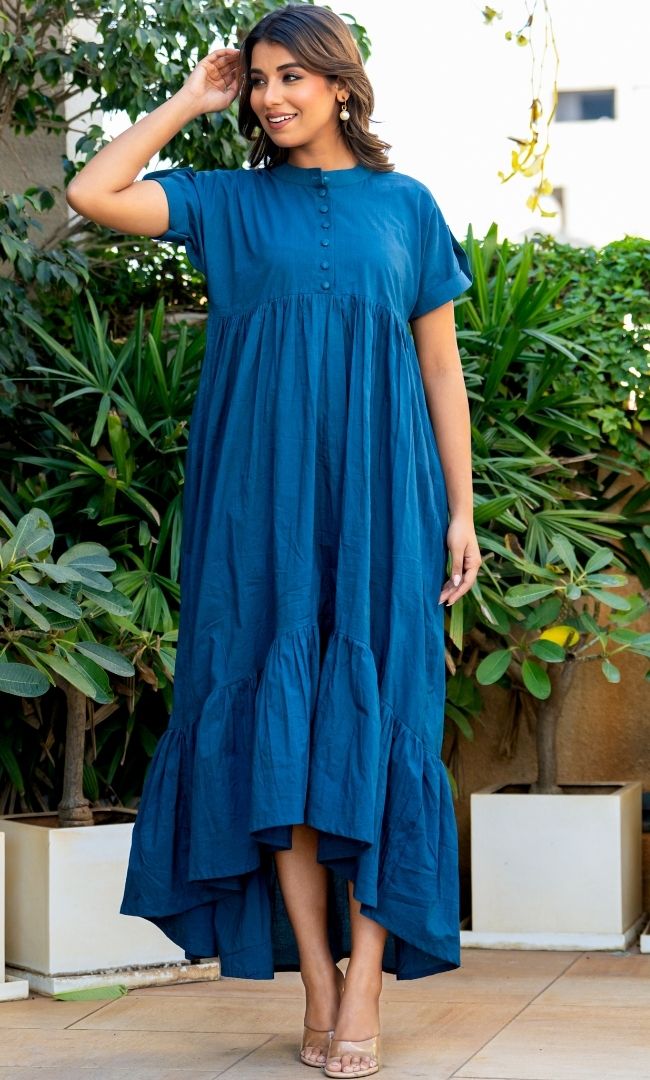 Ocean Blue Asymmetrical Dress
