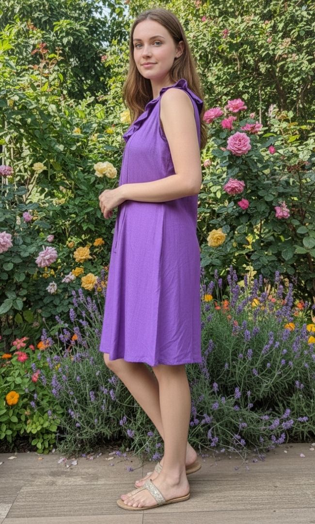 Purple Ruffle Mini Dress