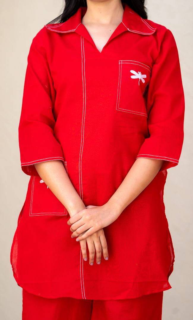 Red Butterfly Co-ord Set