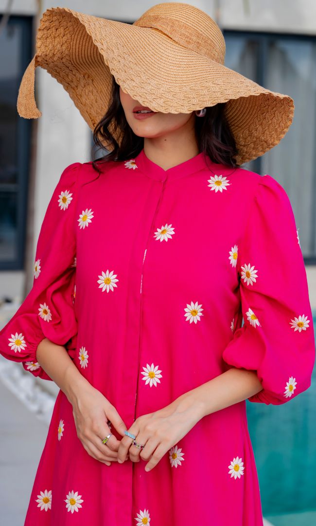 Pop Of Pink Midi Dress