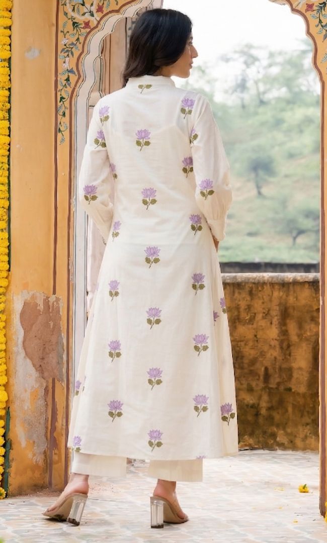 Seoul Lilac Lotus Kurta Co ord Set