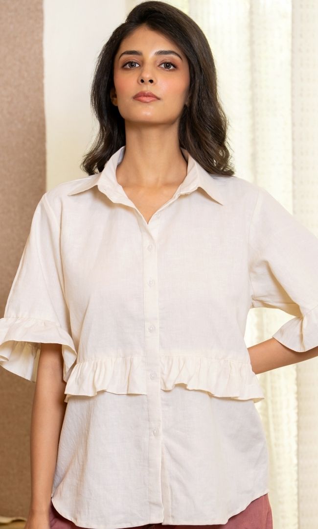 Frilled White Shirt