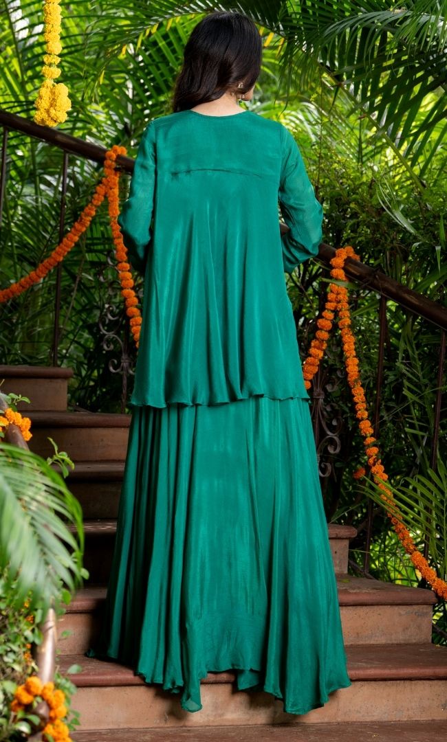 Emerald Green Skirt Set