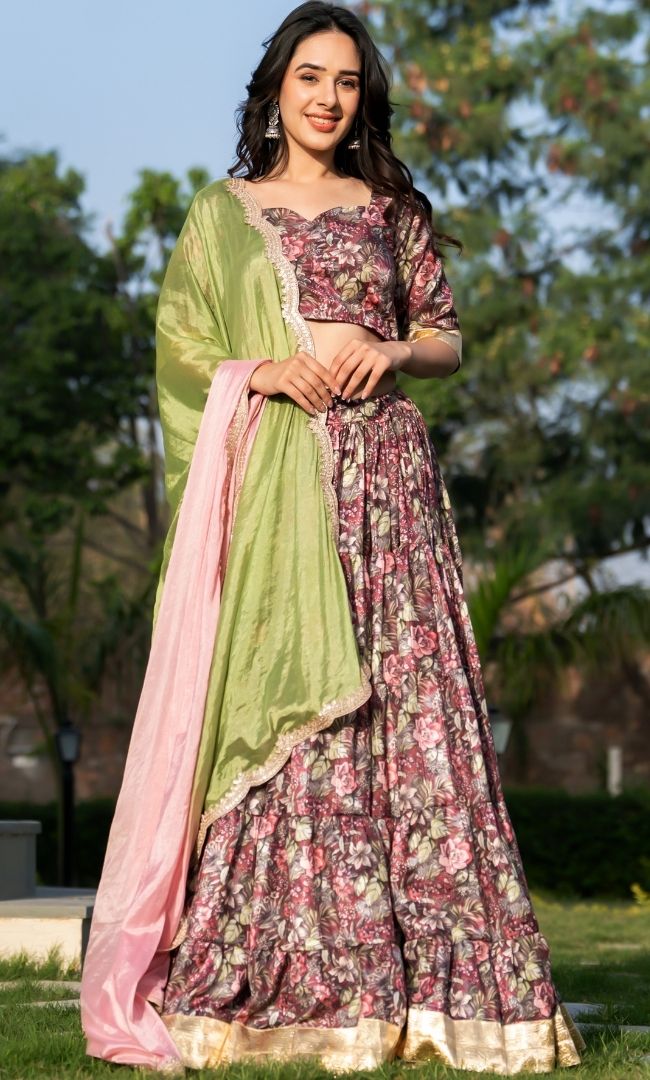Srida Maroon Lehenga Set