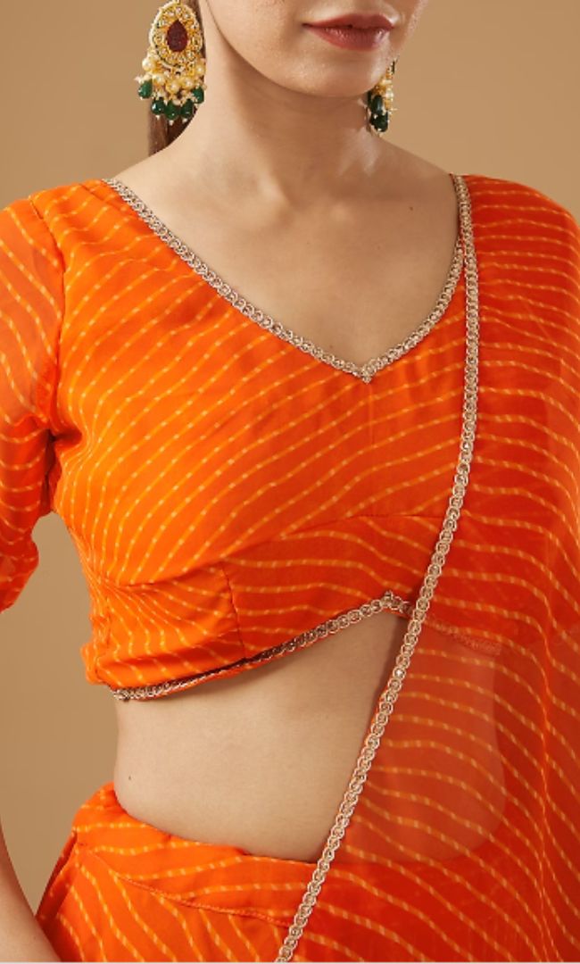 Orange Bandhani Lehenga