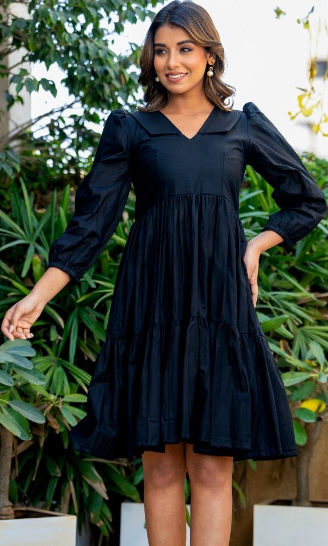 Classic Peter Pan Black Dress