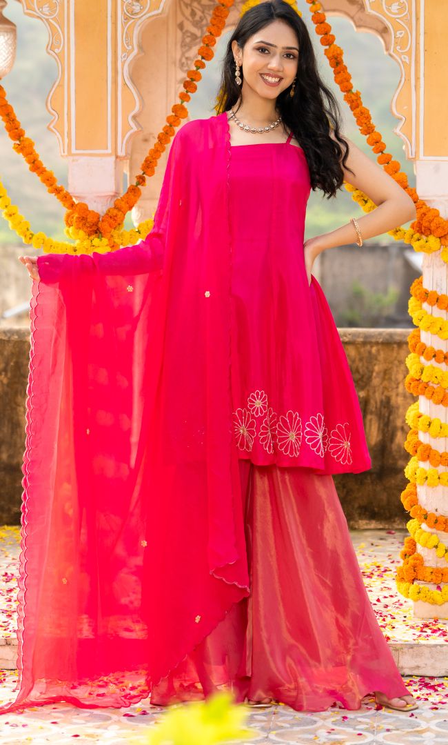 Orchid Pink Sharara Set