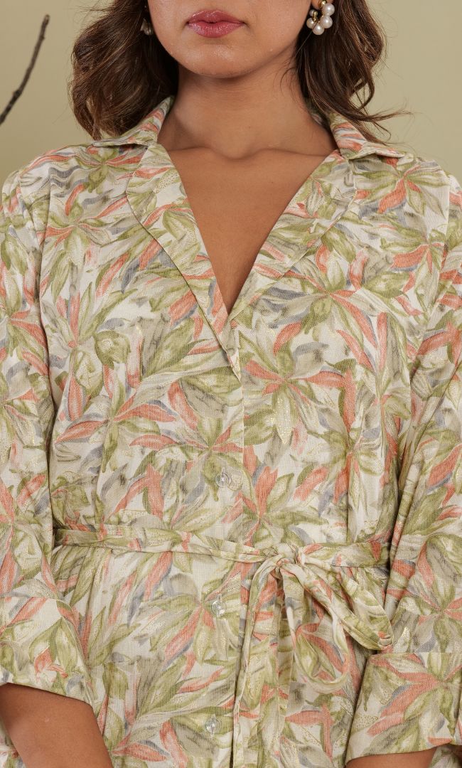 Green Peach Leaf Co-ord Set