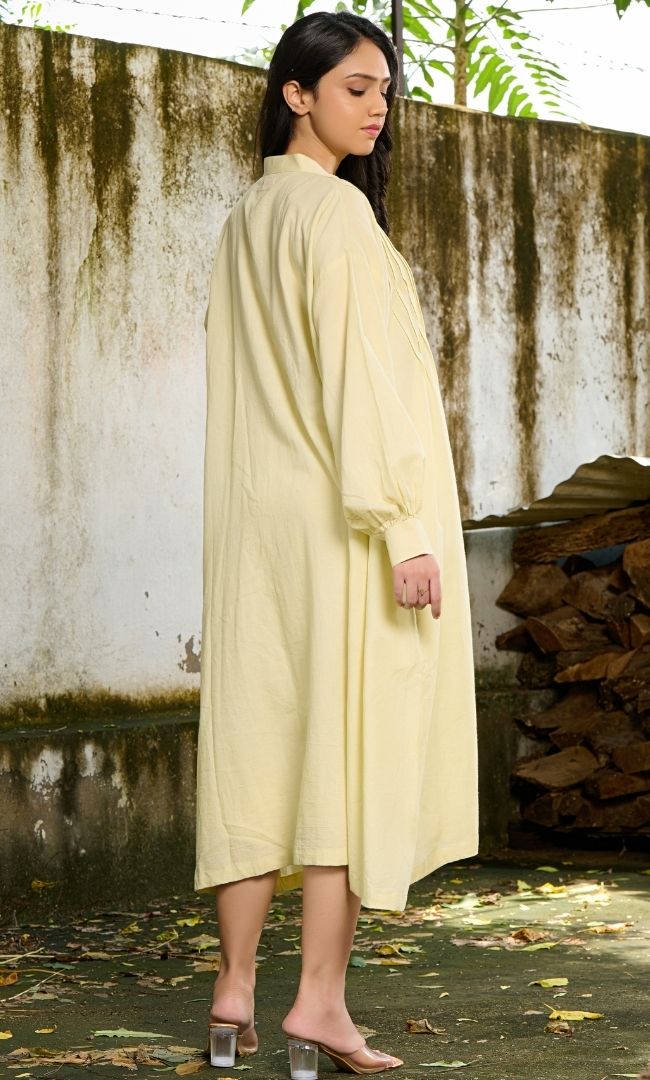 lime Yellow linen dress