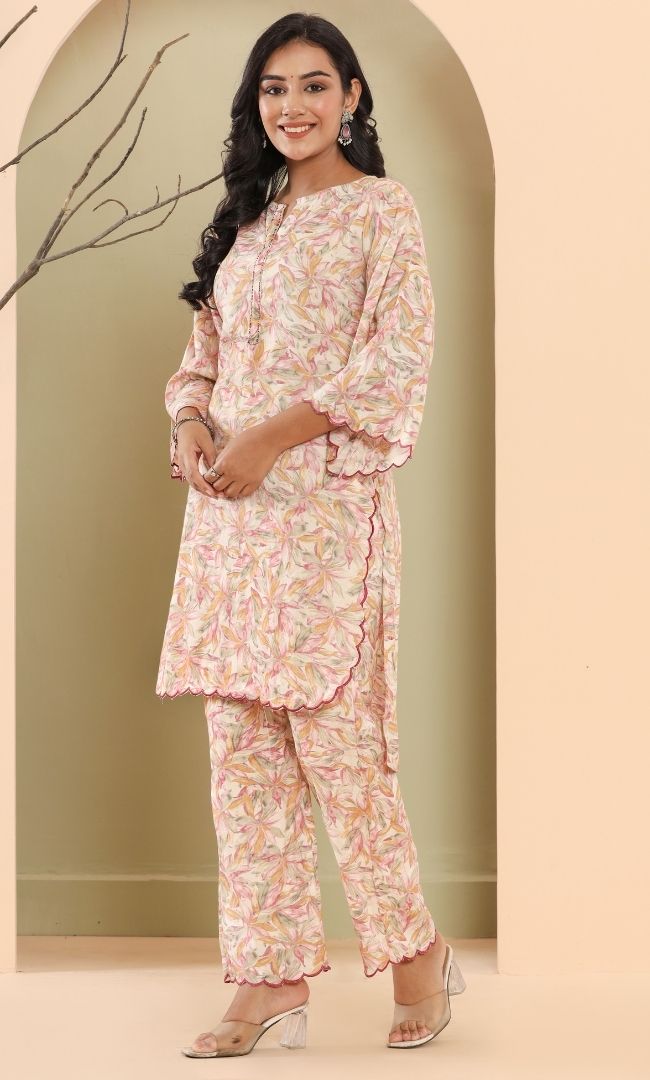 Multi Color Printed Kurta Set