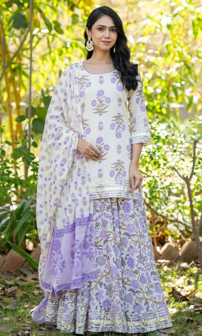 Bella Cotton Kurta Skirt Set