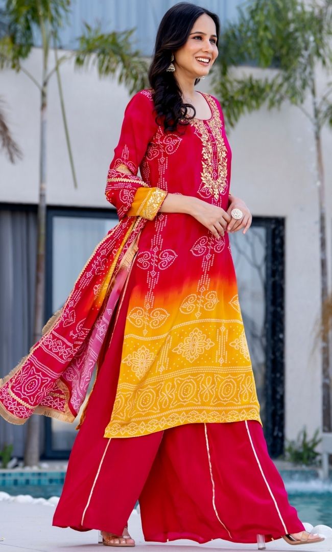 Rangriti Bandhani Kurta Set