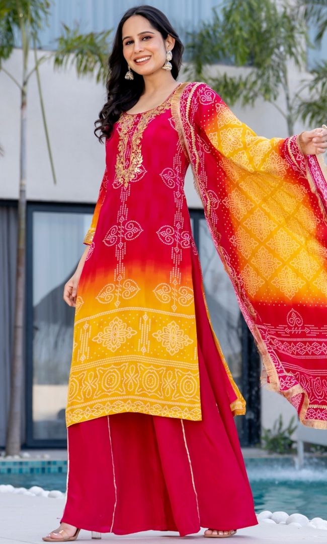 Rangriti Bandhani Kurta Set