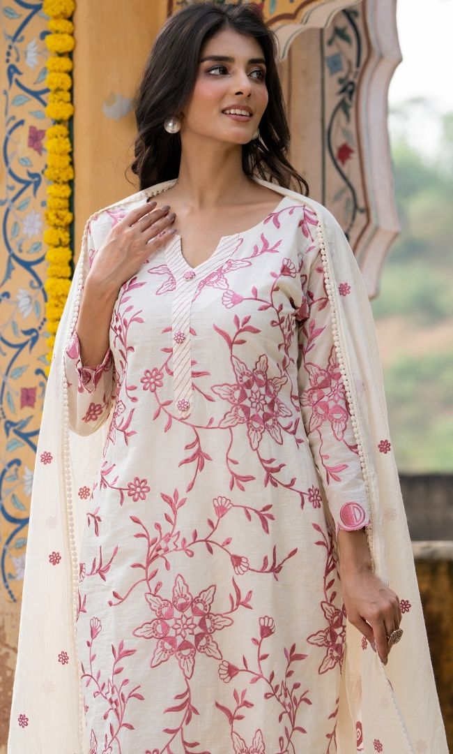 Onion Charm Embroidered Suit Set