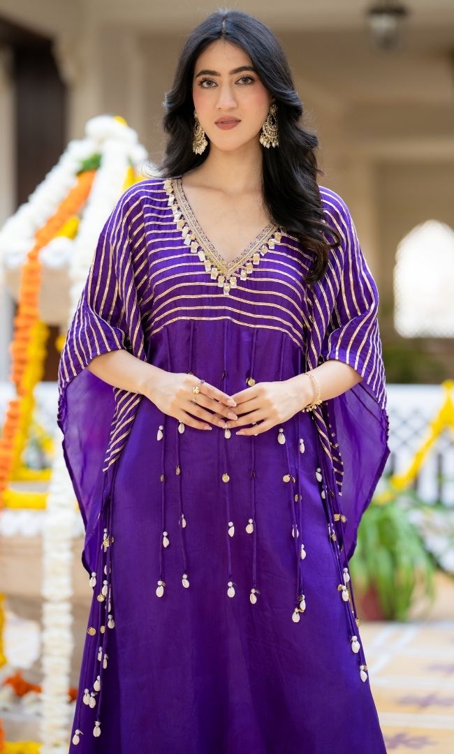 Vaani Purple Kaftan Set