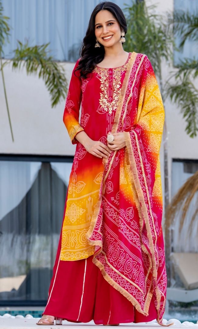 Rangriti Bandhani Kurta Set
