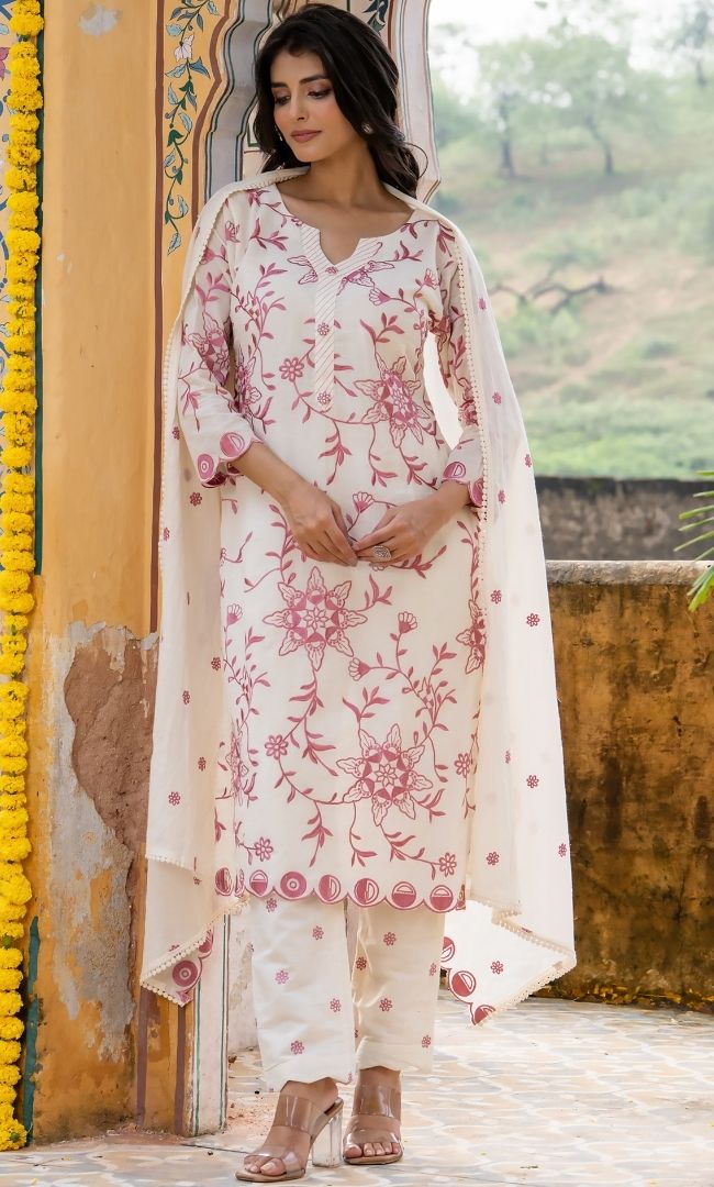 Onion Charm Embroidered Suit Set