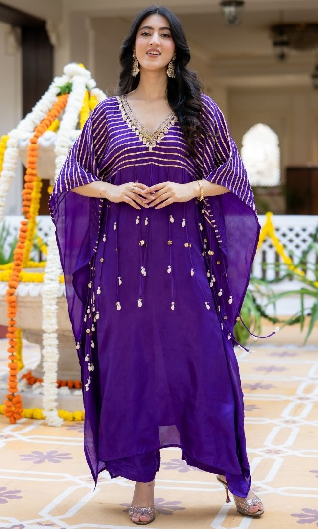 Vaani Purple Kaftan Set