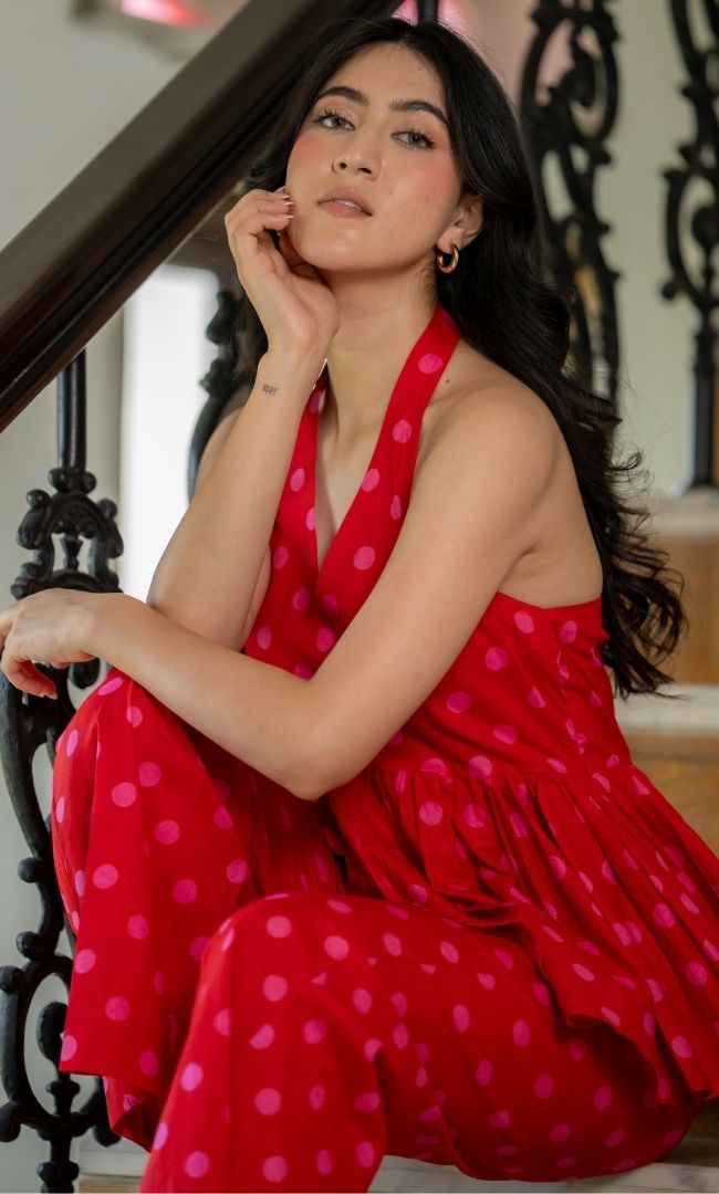 Rosella Pink Polka Co-ord Set