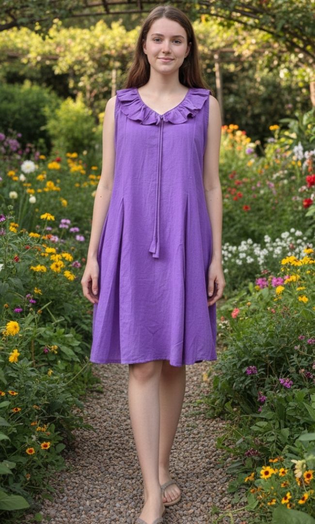 Purple Ruffle Mini Dress