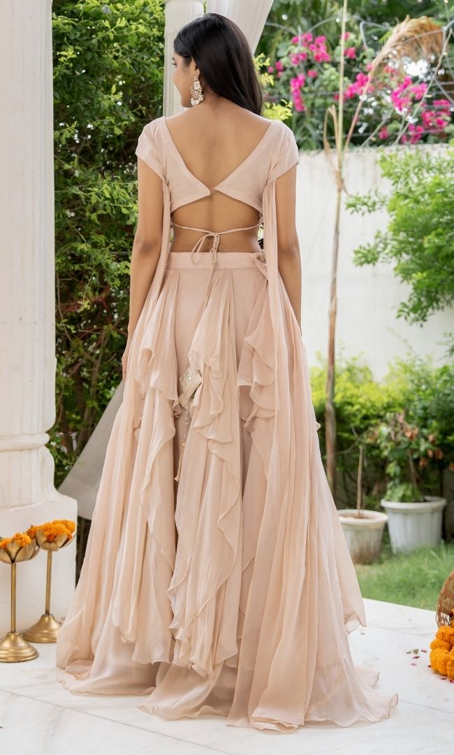 Moonlit beige Lehenga Set