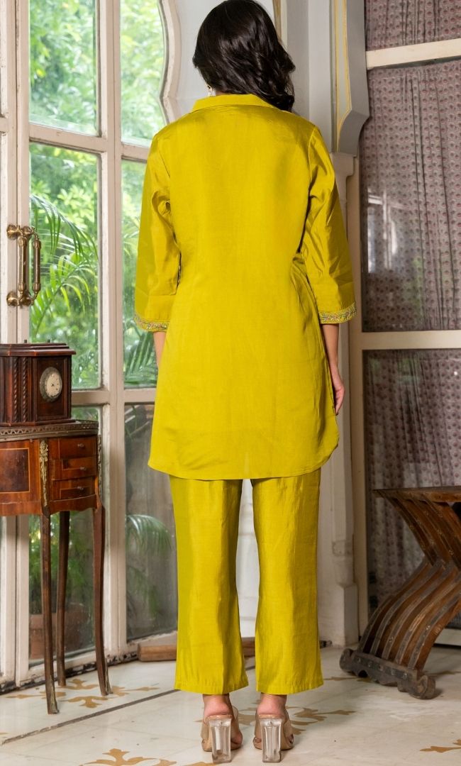 Sabeen Green Kurta Co ord Set