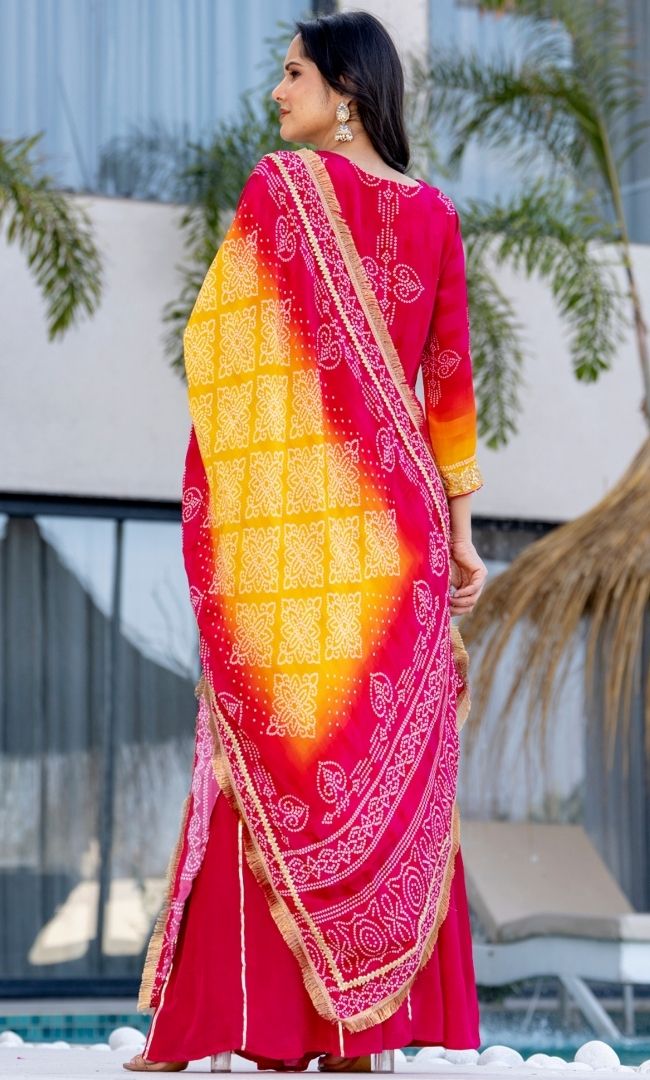 Rangriti Bandhani Kurta Set