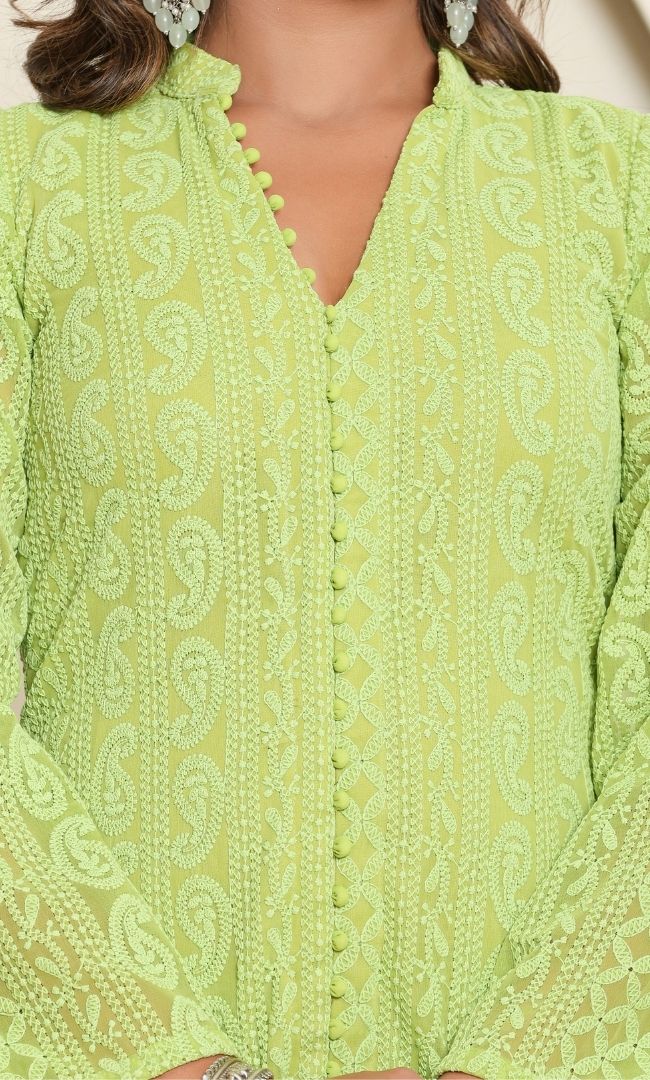 Shamrock Green Anarkali Set
