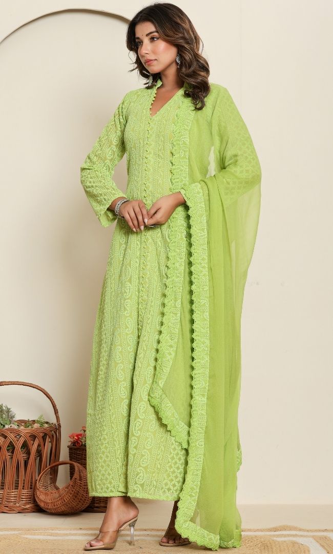 Shamrock Green Anarkali Set