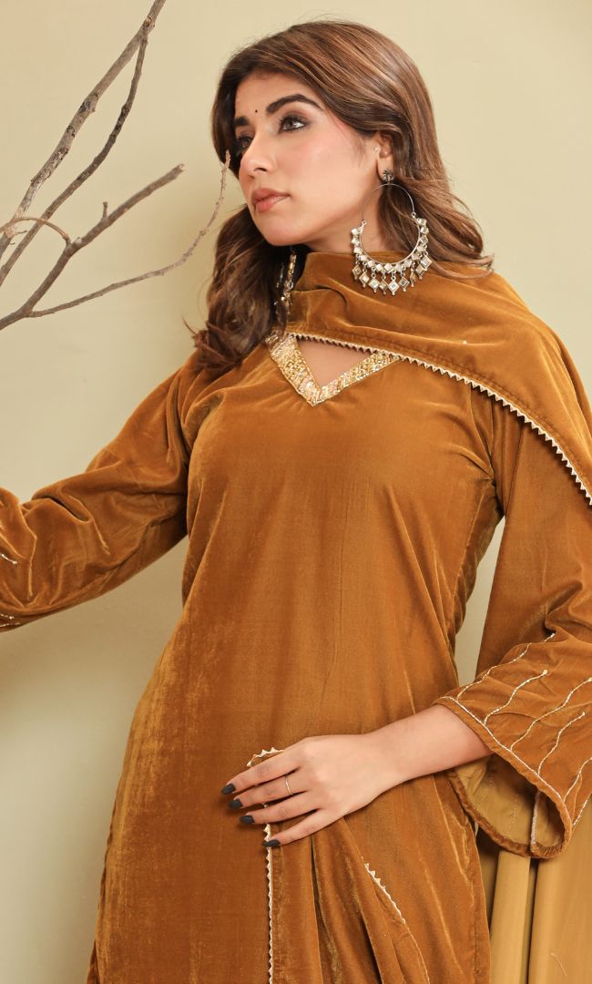 Golden Bloom Sharara Set