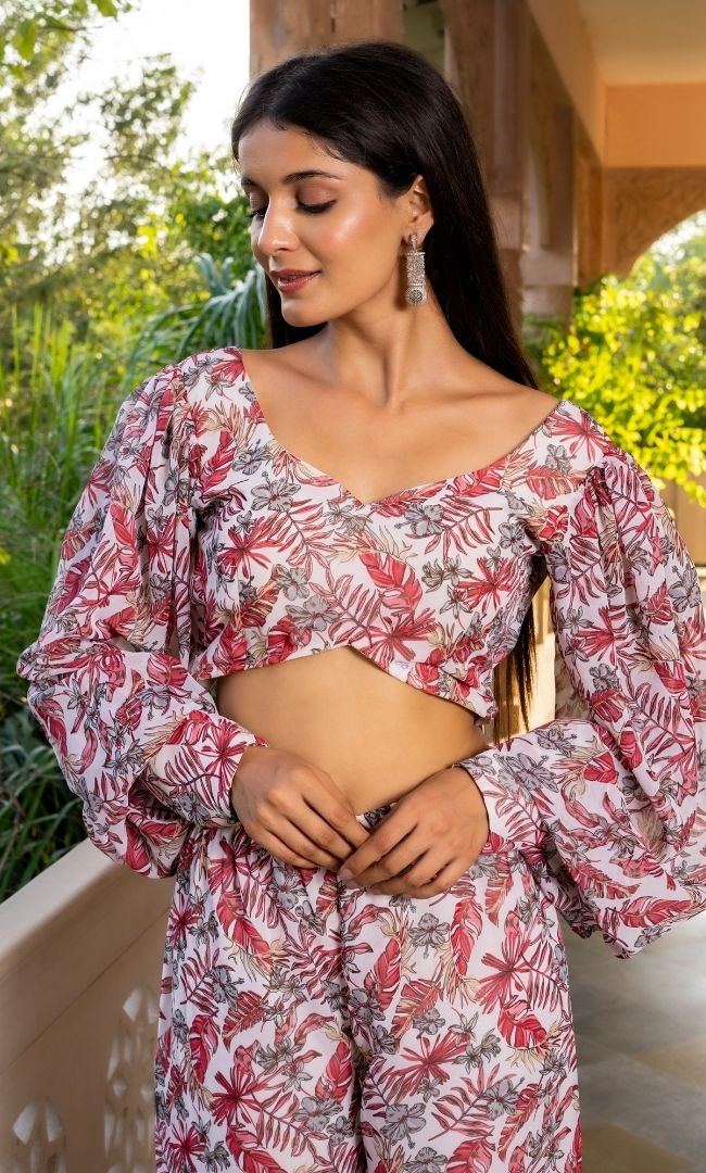 Grey Floral Co-ord Set