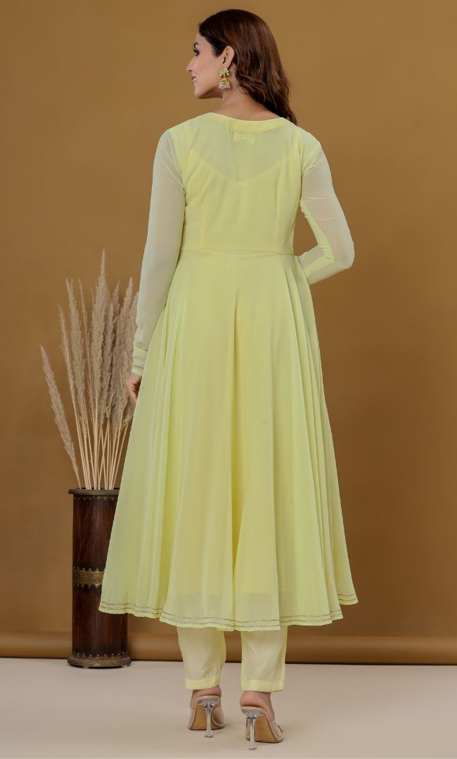 Lime  Anarkali Set