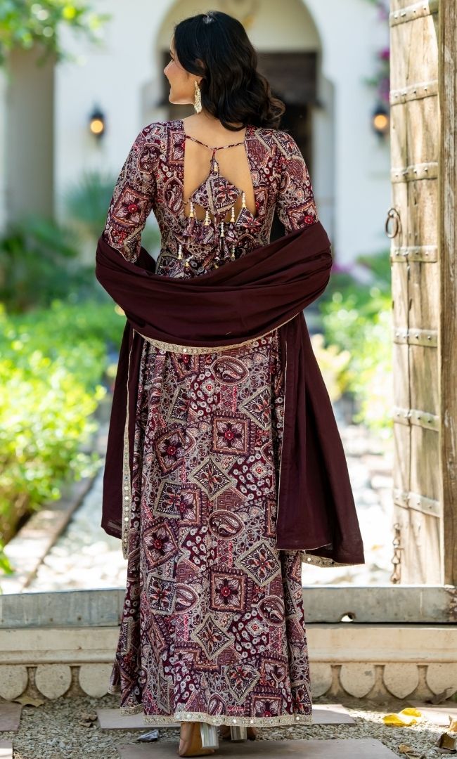 Zar Rouge Cotton Anarkali Set