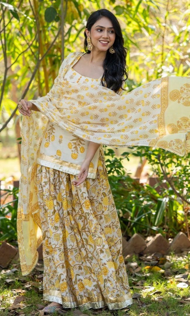 Ixora Yellow Skirt Set