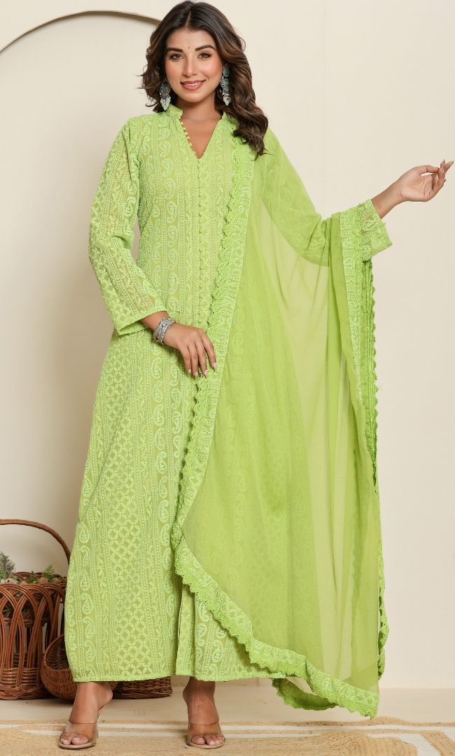 Shamrock Green Anarkali Set