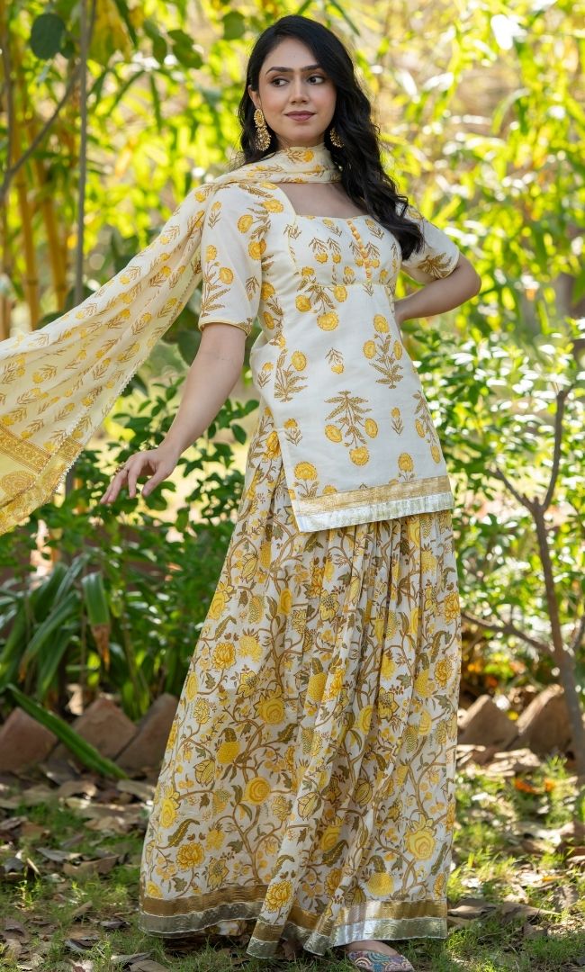 Ixora Yellow Skirt Set