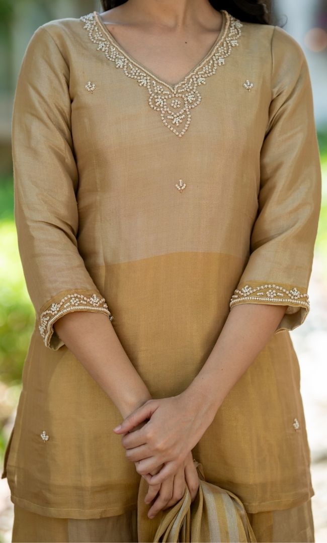 Myntra Golden Sharara Set