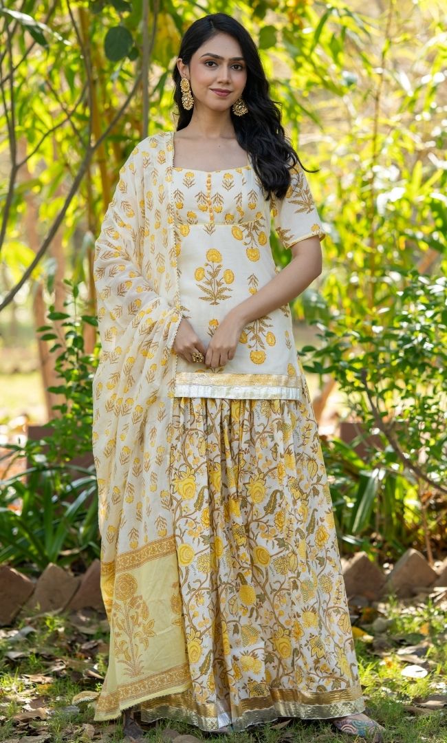 Ixora Yellow Skirt Set