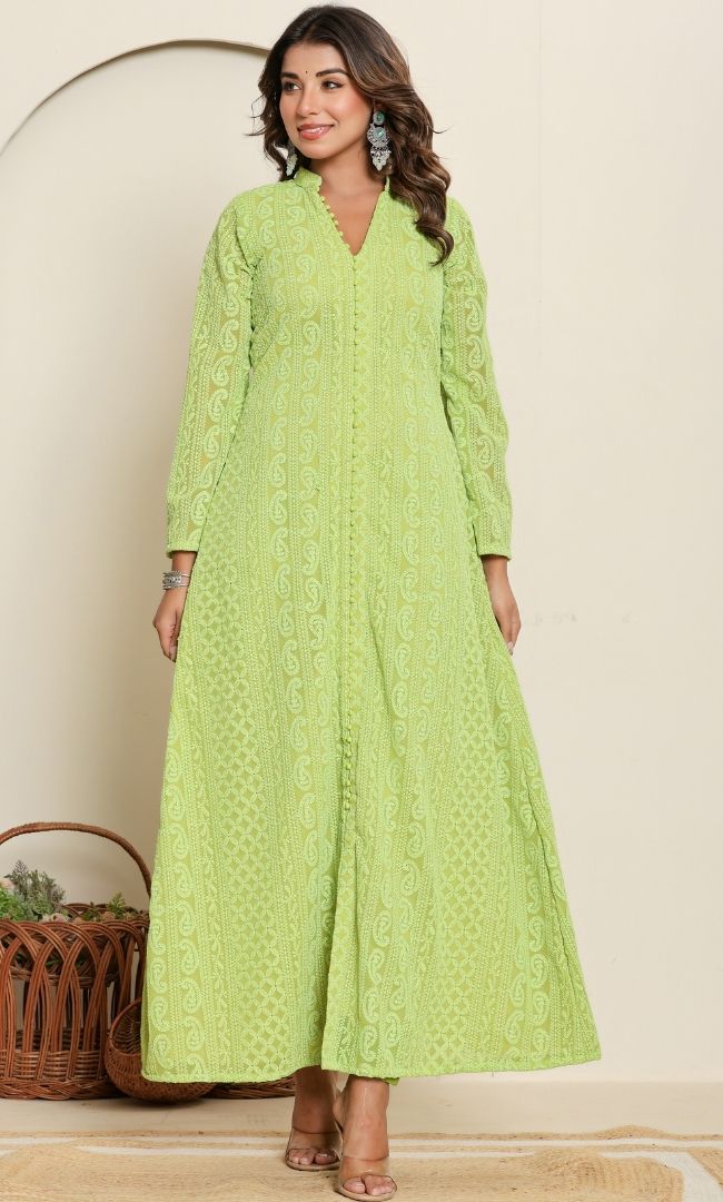 Shamrock Green Anarkali Set