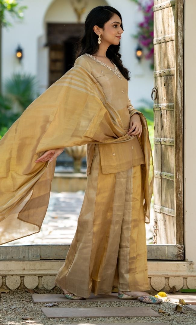 Myntra Golden Sharara Set